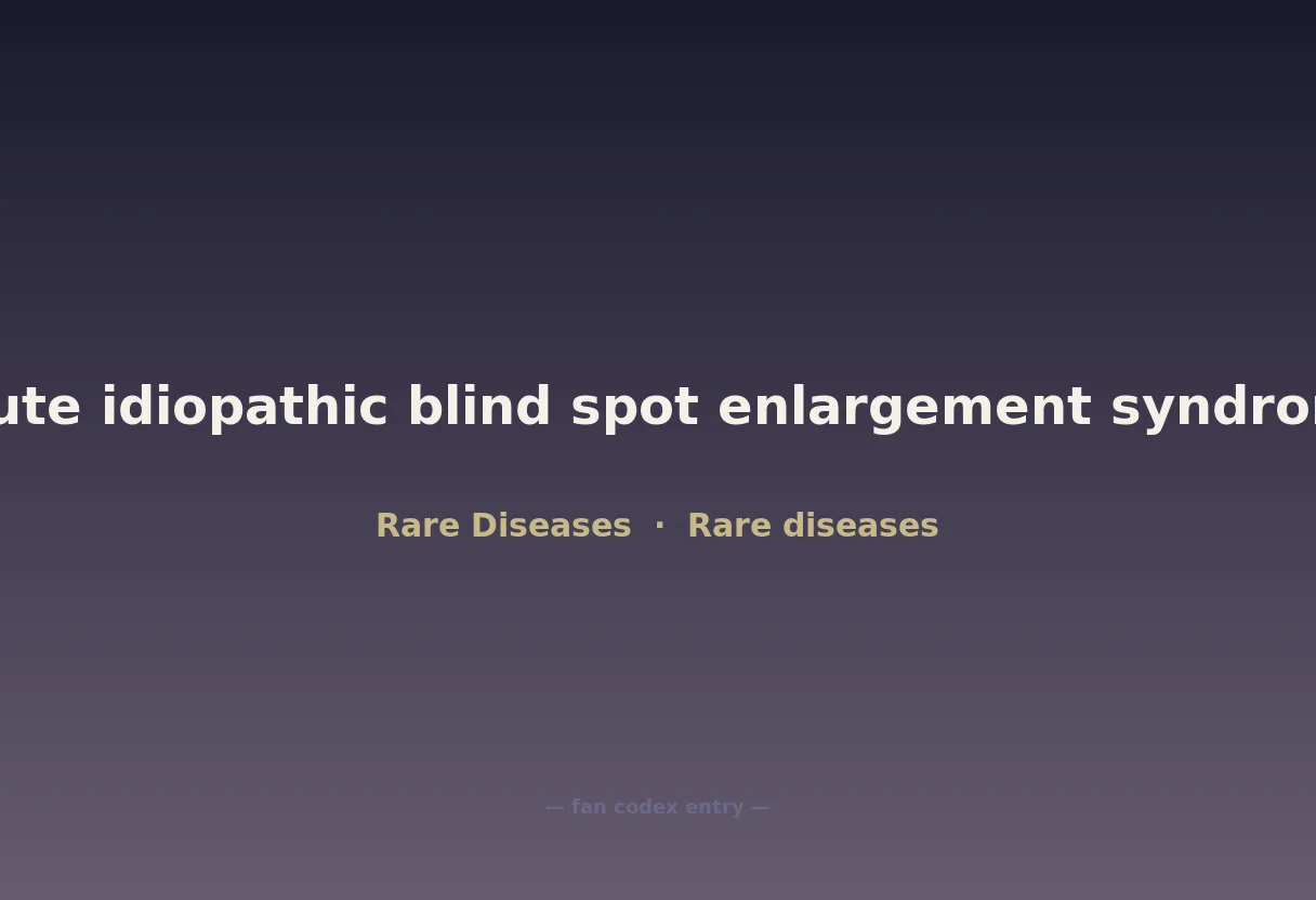 Acute idiopathic blind spot enlargement syndrome