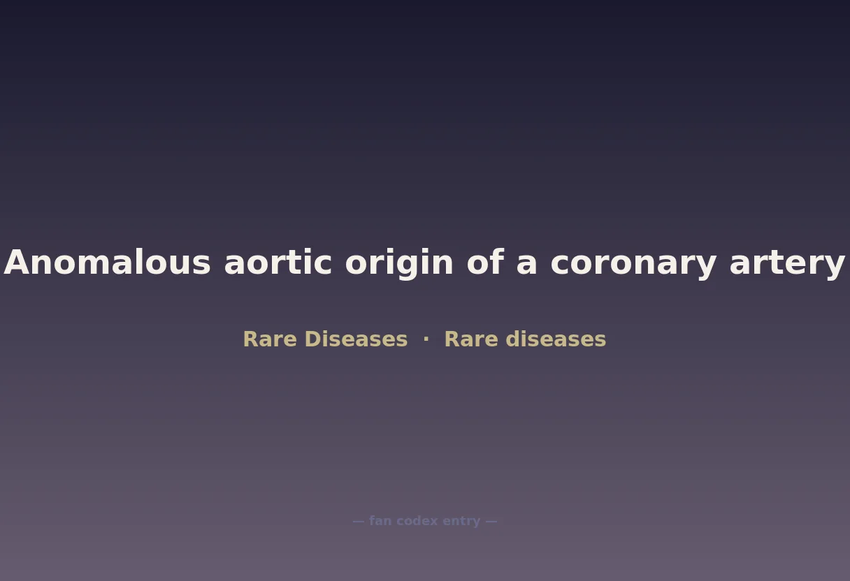 Anomalous aortic origin of a coronary artery
